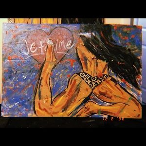 French kiss hand painted